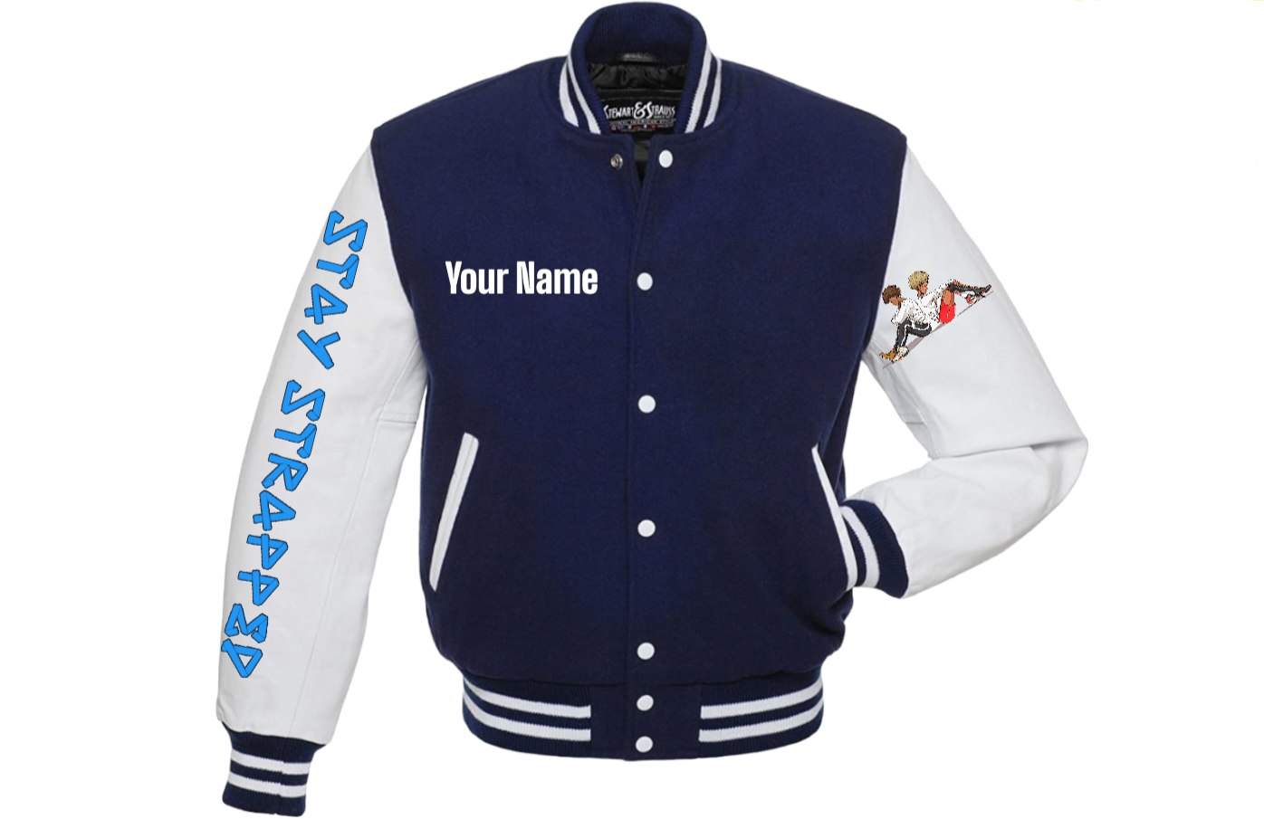 Blue and white front