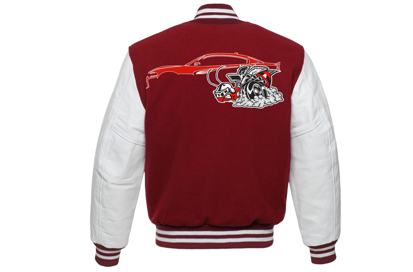 Red and white back