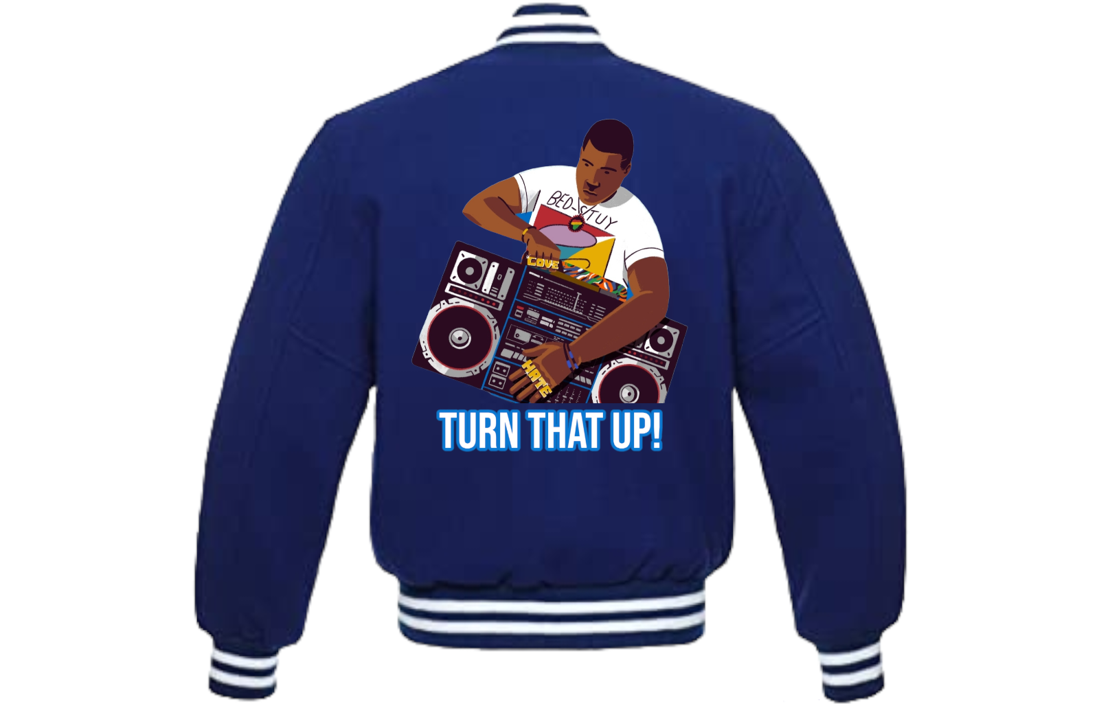 Blue with logo on back 