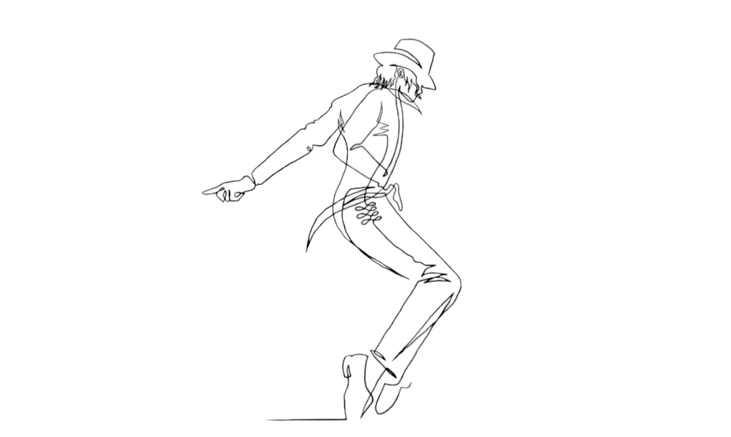1 LINE ILLUSTRATION Series - 'MICHAEL JACKSON' HOODIE (EMBROIDERED)